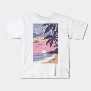 Sunset at the beach Kids T-Shirt